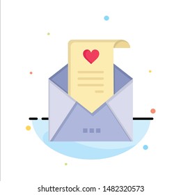 Mail, Love Letter, Proposal, Wedding Card Business Logo Template. Flat Color