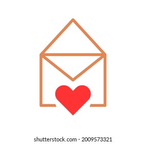mail love logo vector design template