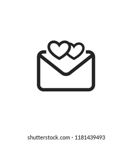 Mail love sms vector icon