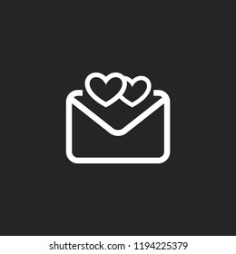 Mail love sms vector icon