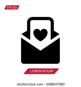 mail love symbol vector icon
