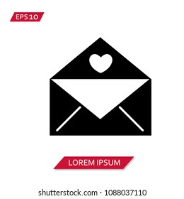 mail love symbol vector icon