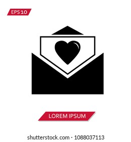 mail love symbol vector icon