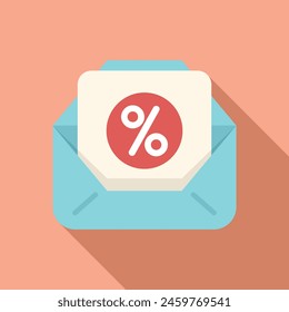 Mail loyalty program icon flat vector. Store payment. Store retail promo