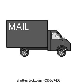 Mail machine.Mail and postman single icon in monochrome style vector symbol stock illustration web.