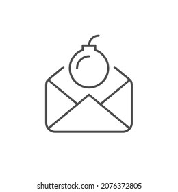 Mail malware line outline icon