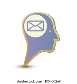 Mail man. Label sticker. Modern concept