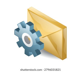 Mail Management System And Gear Settings Illustration