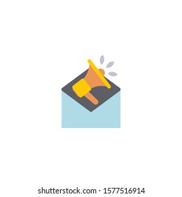 Mail marketing creative icon. flat multicolored illustration. From SEO icons collection. Isolated Mail marketing sign on white background.