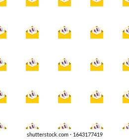 Mail marketing icon pattern seamless isolated on white background. Editable flat Mail marketing icon. Mail marketing icon pattern for web and mobile.