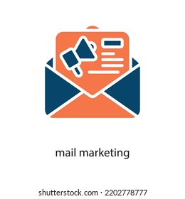mail marketing Solid Vector Icon Design illustration on White background. EPS 10 File