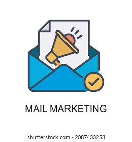 Mail Marketing vector Filled outline Icon Design illustration. Web And Mobile Application Symbol on White background EPS 10 File