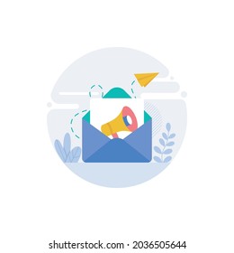 Mail Marketing vector flat conceptual icon style illustration. EPS 10 File 