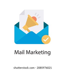 Mail Marketing vector Flat Icon Design illustration. Web And Mobile Application Symbol on White background EPS 10 File