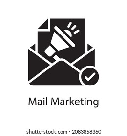 Mail Marketing vector Solid Icon Design illustration. Web And Mobile Application Symbol on White background EPS 10 File