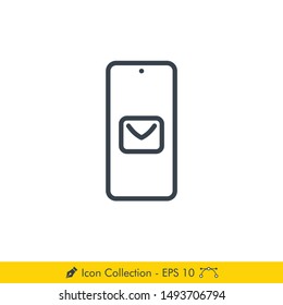 Mail (Message) App Icon / Vector - In Line / Stroke Design