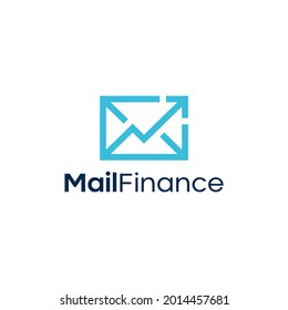 mail message arrow financial money delivery line outline logo design simple minimalist
