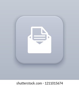 Mail, message button, best vector on a gray background