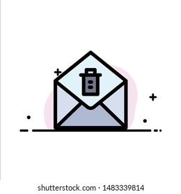 Mail, Message, Delete  Business Flat Line Filled Icon Vector Banner Template