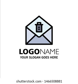 Mail, Message, Delete Business Logo Template. Flat Color. Vector Icon Template background