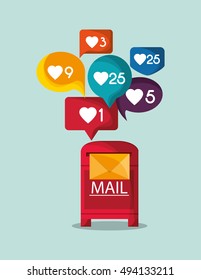 mail message envelope with communication icons image 