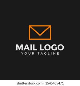 Mail, Message, Envelope, Email Line Logo Design Template