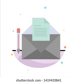 Mail, Message, Fax, Letter Abstract Flat Color Icon Template