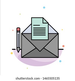 Mail, Message, Fax, Letter Abstract Flat Color Icon Template. Vector Icon Template background