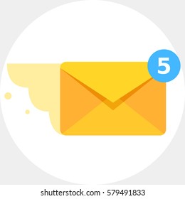 Mail Message Flying Vector Icon