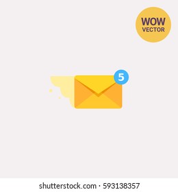 Mail Message Flying Vector Icon