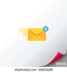 Mail Message Flying Vector Icon