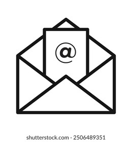 E-Mail-Symbol Schwarze Linie Kunst Vektor Logo