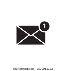 Mail message icon black and white vector outline sign