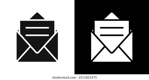 Mail message icon Flat fill set collection