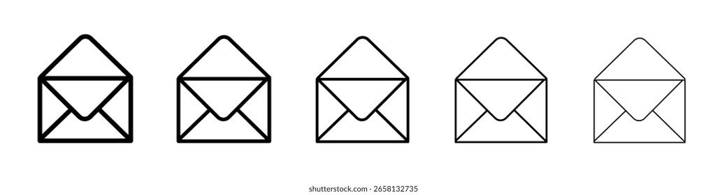 Mail message icon flat illustration set logo
