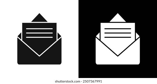 Mail message icon flat line symbol set.