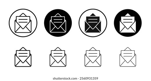Mail message icon Flat outline fill set collection
