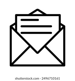 Mail message icon linear logo mark in black and white