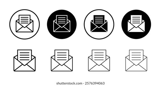 Mail message icon logo sign set vector outline