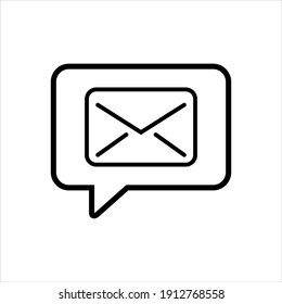Mail message icon on white background