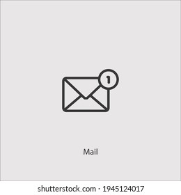 mail, message icon vector isolated on white background