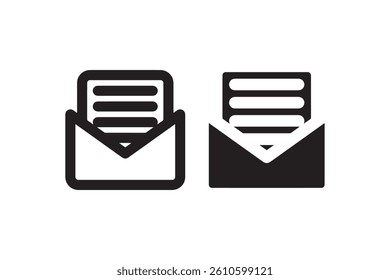 Mail message icons in outline and solid style Vector