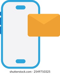 Ilustración plana del Vector del icono de la letra del mensaje de correo