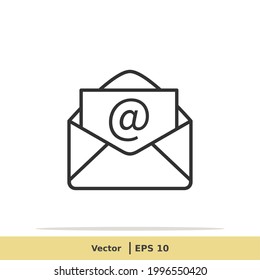 Mail, Message, Letter and Inbox Icon Illustration Logo Template. Envelope Sign Symbol. Vector Line Icon EPS 10