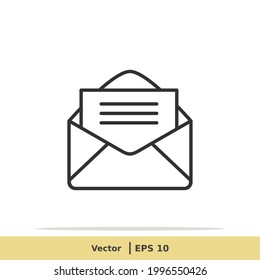 Vorlage für E-Mail, Nachricht, Brief und Inbox-Symbol-Illustration Logo. Zeichensymbol umschließen. Vektorliniensymbol EPS10