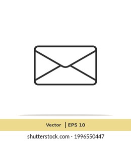 Mail, Message, Letter and Inbox Icon Illustration Logo Template. Envelope Sign Symbol. Vector Line Icon EPS 10
