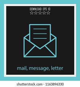 mail, message, letter  vector icon