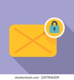 Mail message password protection icon flat vector. Service log. Policy system
