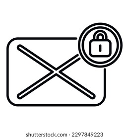 Mail message password protection icon outline vector. Service log. Policy system