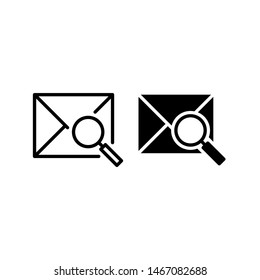 Mail message search icon, with outline and glyph styles